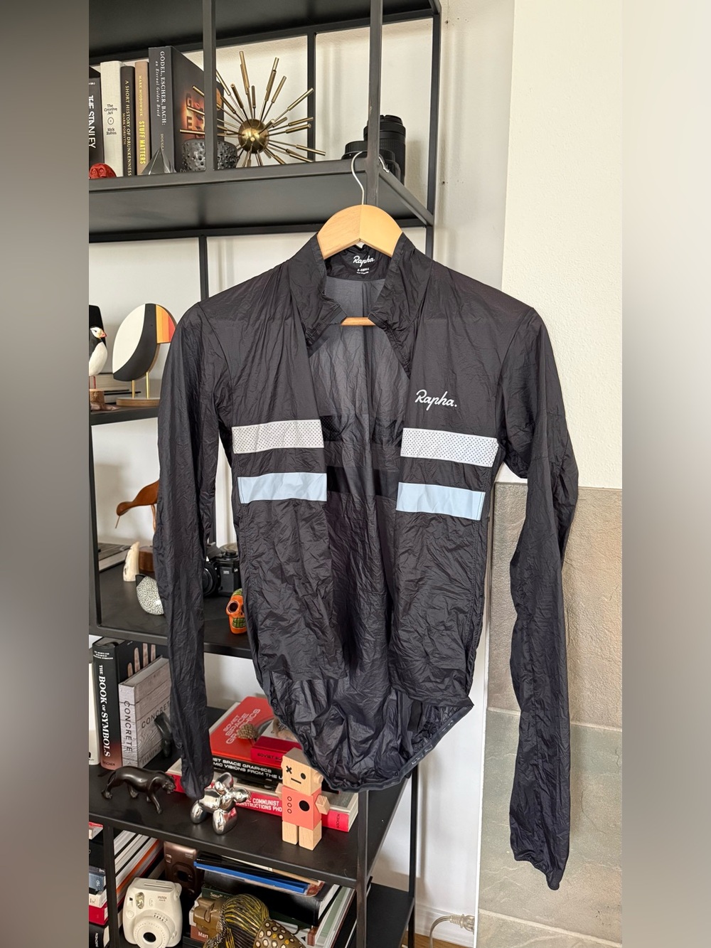 NWOT Rapha Men's Brevet Flyweight Wind Jacket Black/Grey Blue X-Small
